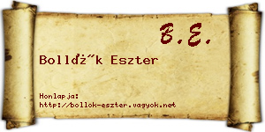 Bollók Eszter névjegykártya